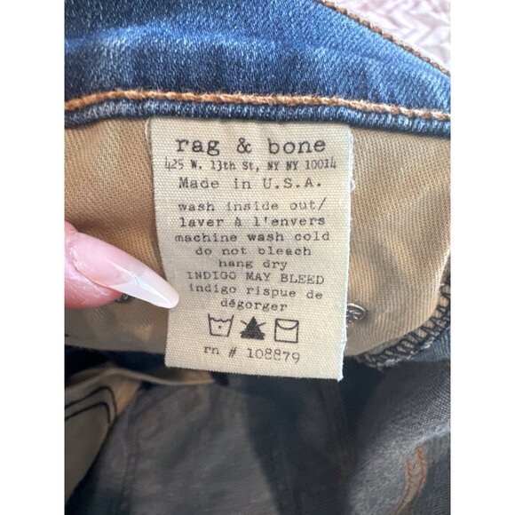 Rag & Bone Womens Jeans Sz 27 Skinny Warren Distressed Mid-Rise Stretch Casual - Picture 10 of 15